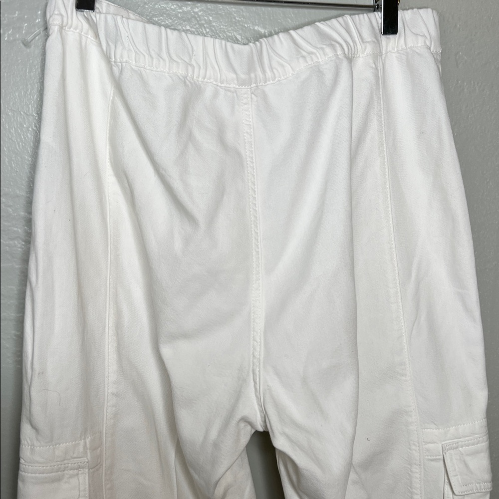 AllSaints Frieda Denim Cargo Trousers Pants Joggers Off White Slouchy Baggy SZ12 - Picture 6 of 6